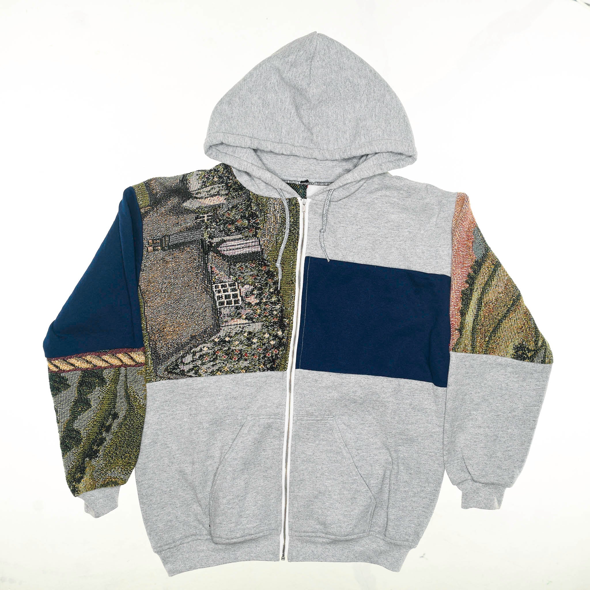 Tapestry Patchwork Zip Up Hoodie