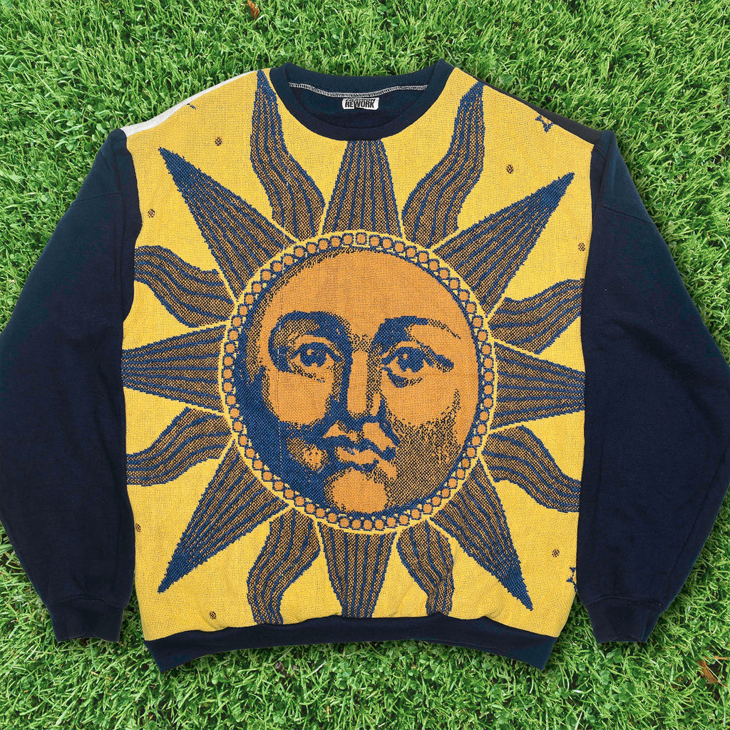Golden Celestial Sun Tapestry Panel Pullover