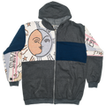 Astrology Patchwork Tapestry Zip Up Hoodie