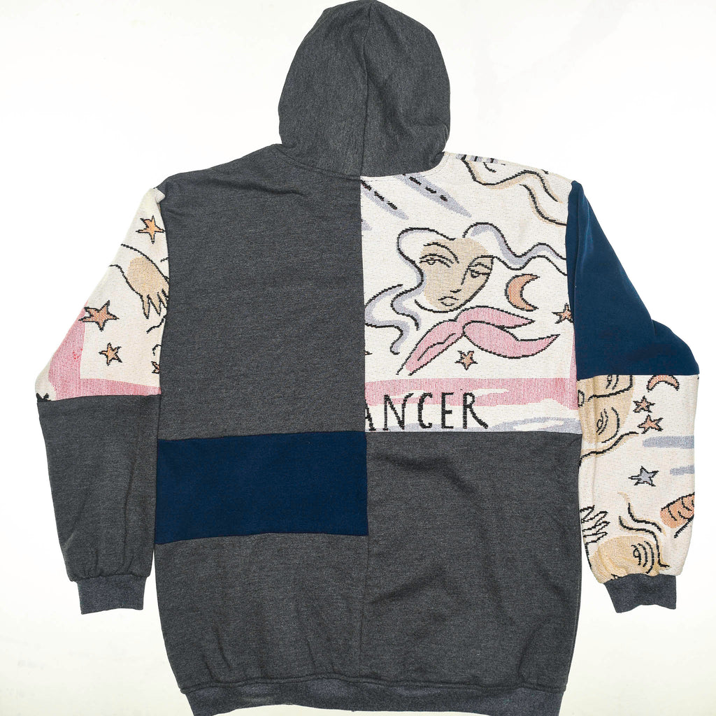 Astrology Patchwork Tapestry Zip Up Hoodie