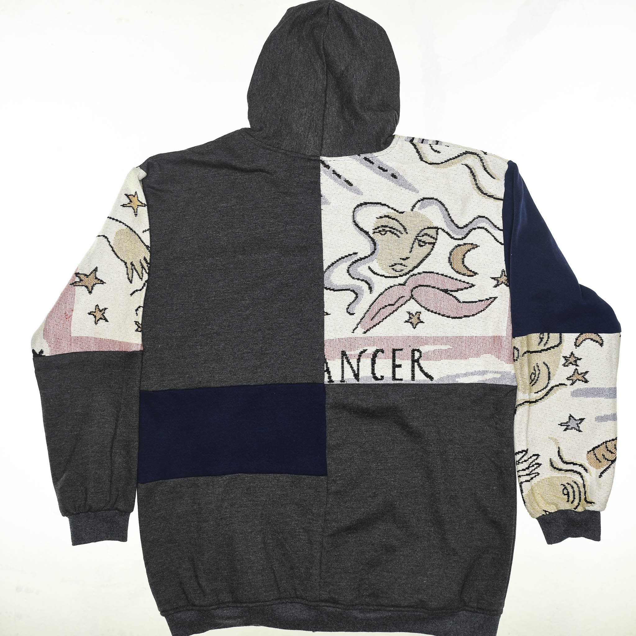 Astrology Patchwork Tapestry Zip Up Hoodie