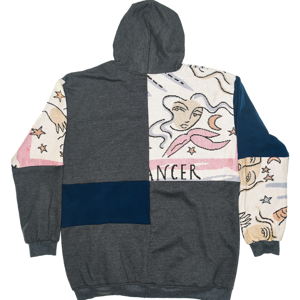 Astrology Patchwork Tapestry Zip Up Hoodie