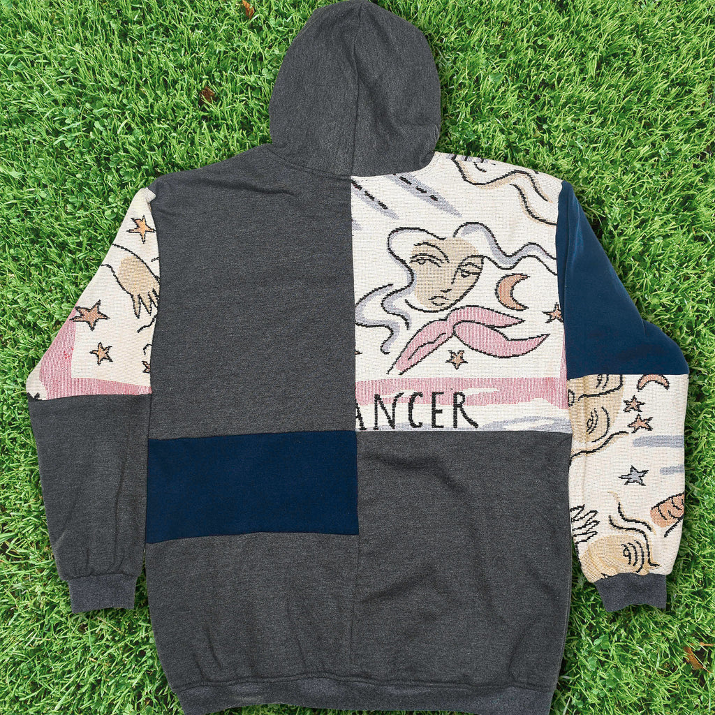 Astrology Patchwork Tapestry Zip Up Hoodie