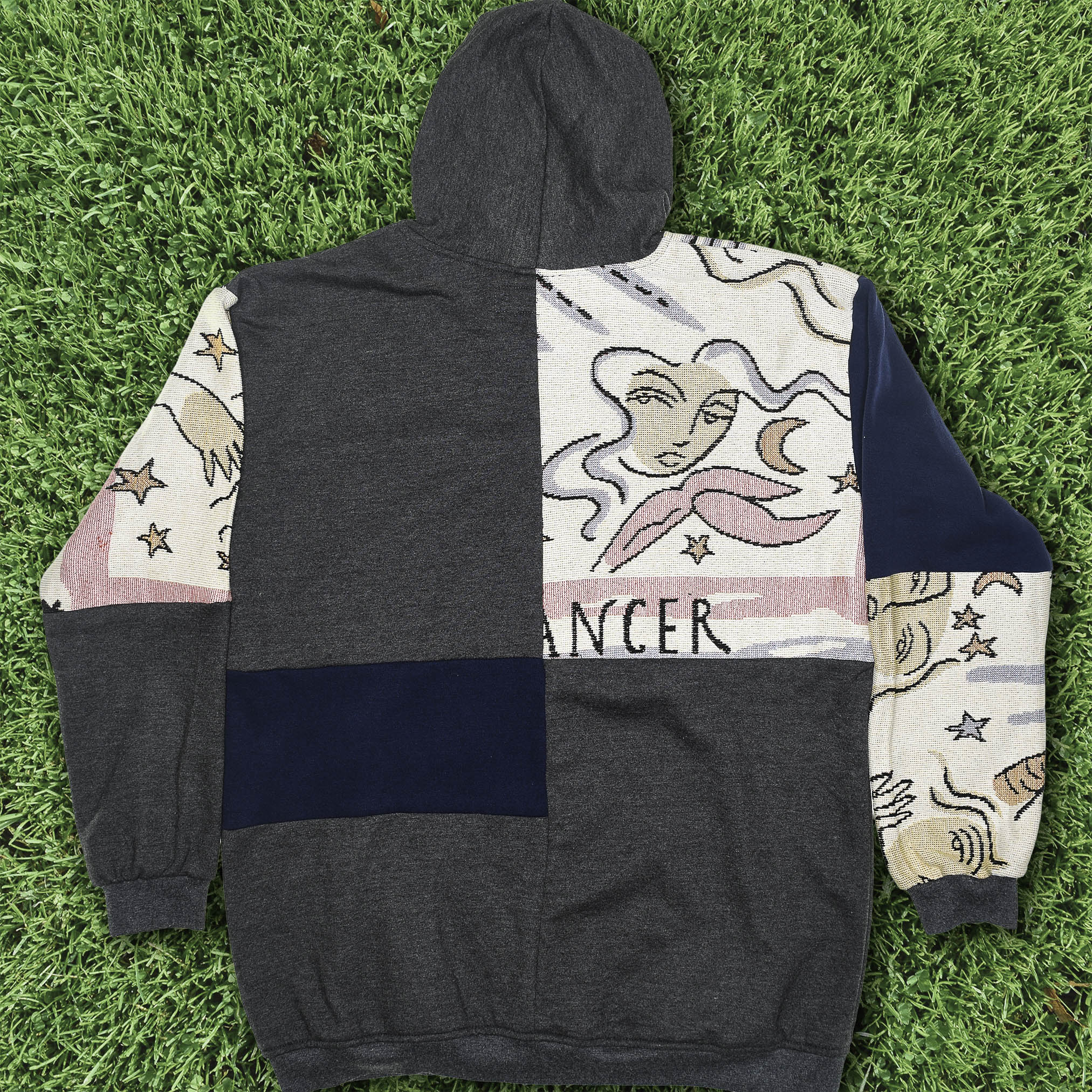 Astrology Patchwork Tapestry Zip Up Hoodie
