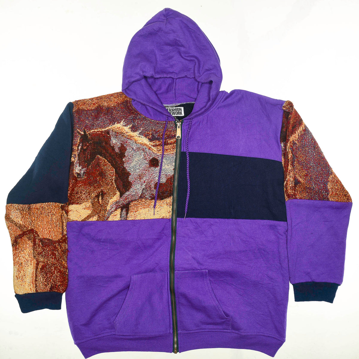 Sunrise Horses Tapestry Patchwork Zip Up