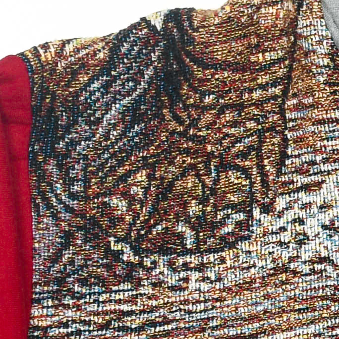 Elephant Patchwork Tapestry Zip Up Hoodie