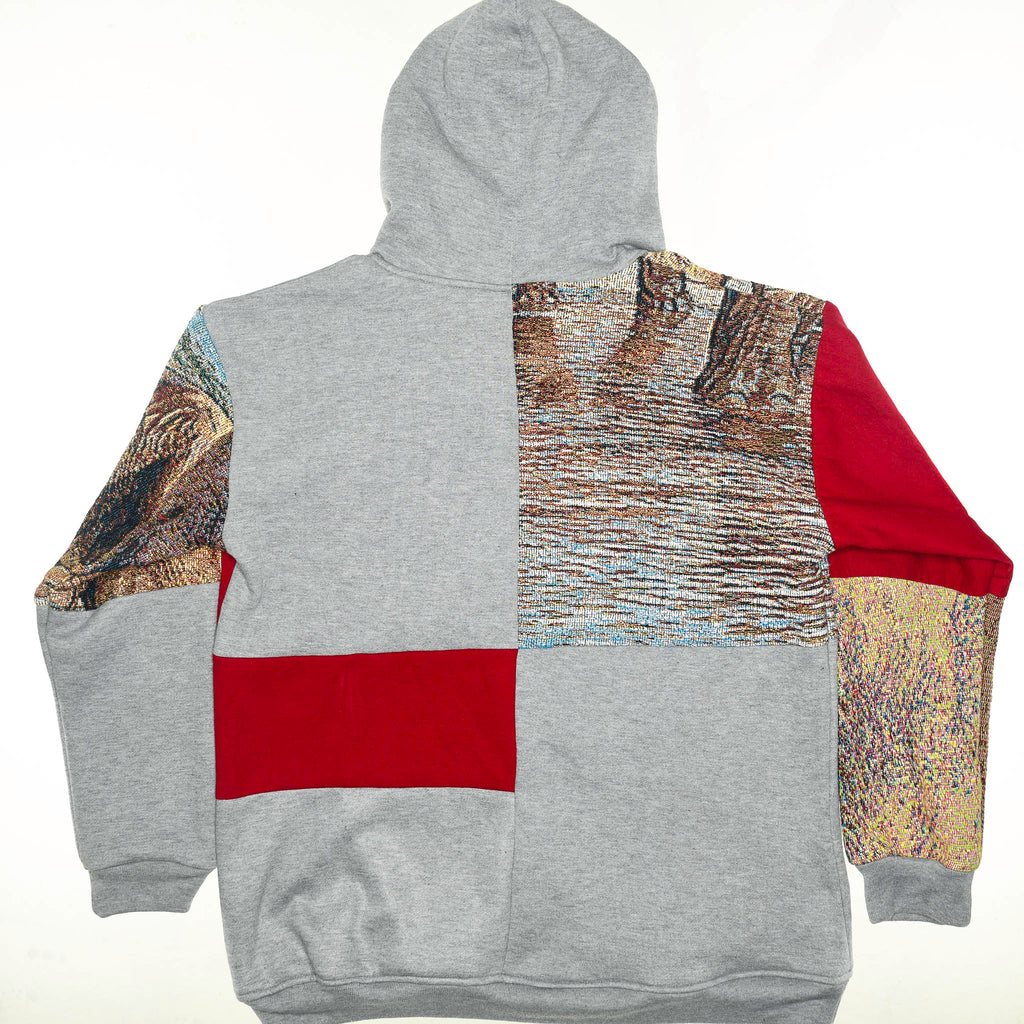 Elephant Patchwork Tapestry Zip Up Hoodie