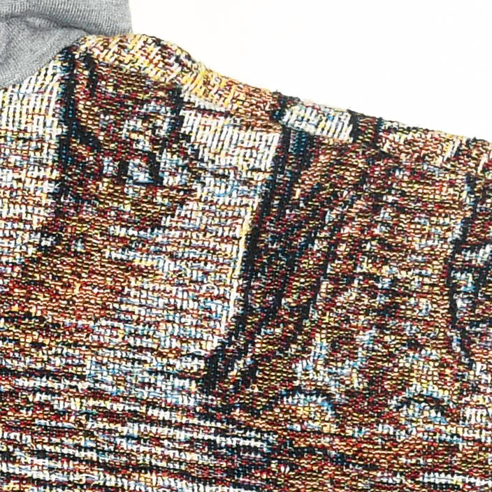 Elephant Patchwork Tapestry Zip Up Hoodie