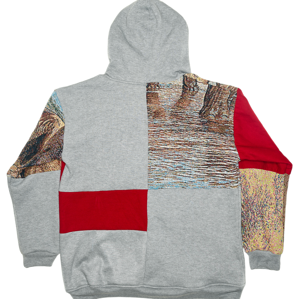 Elephant Patchwork Tapestry Zip Up Hoodie