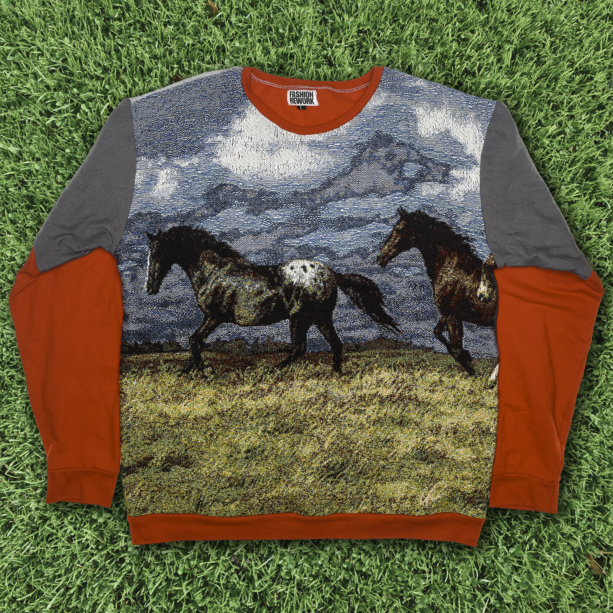 Horse Landscape Tapestry Panel Pullover