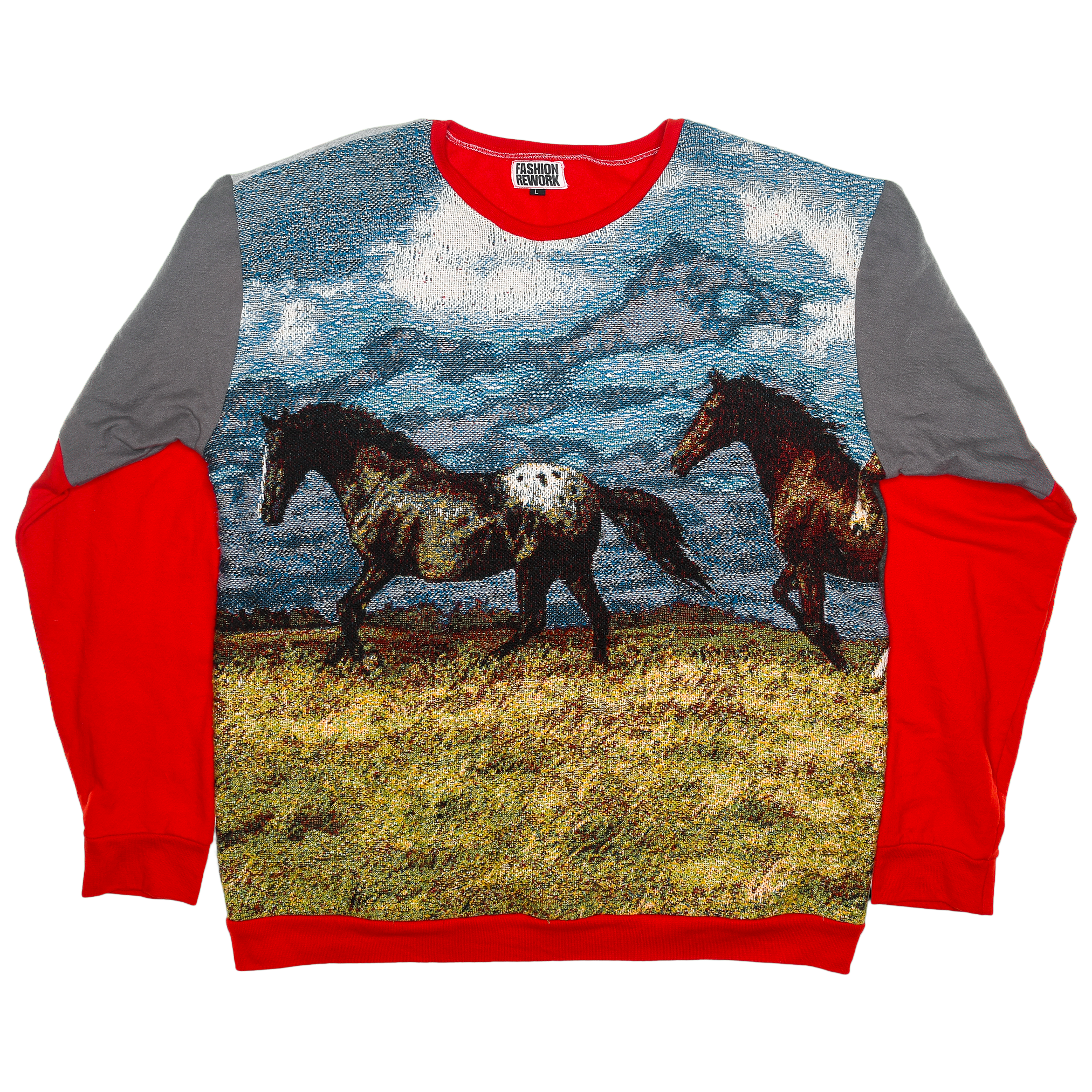 Horses in the Wild Landscape Full Tapestry Panel Pullover