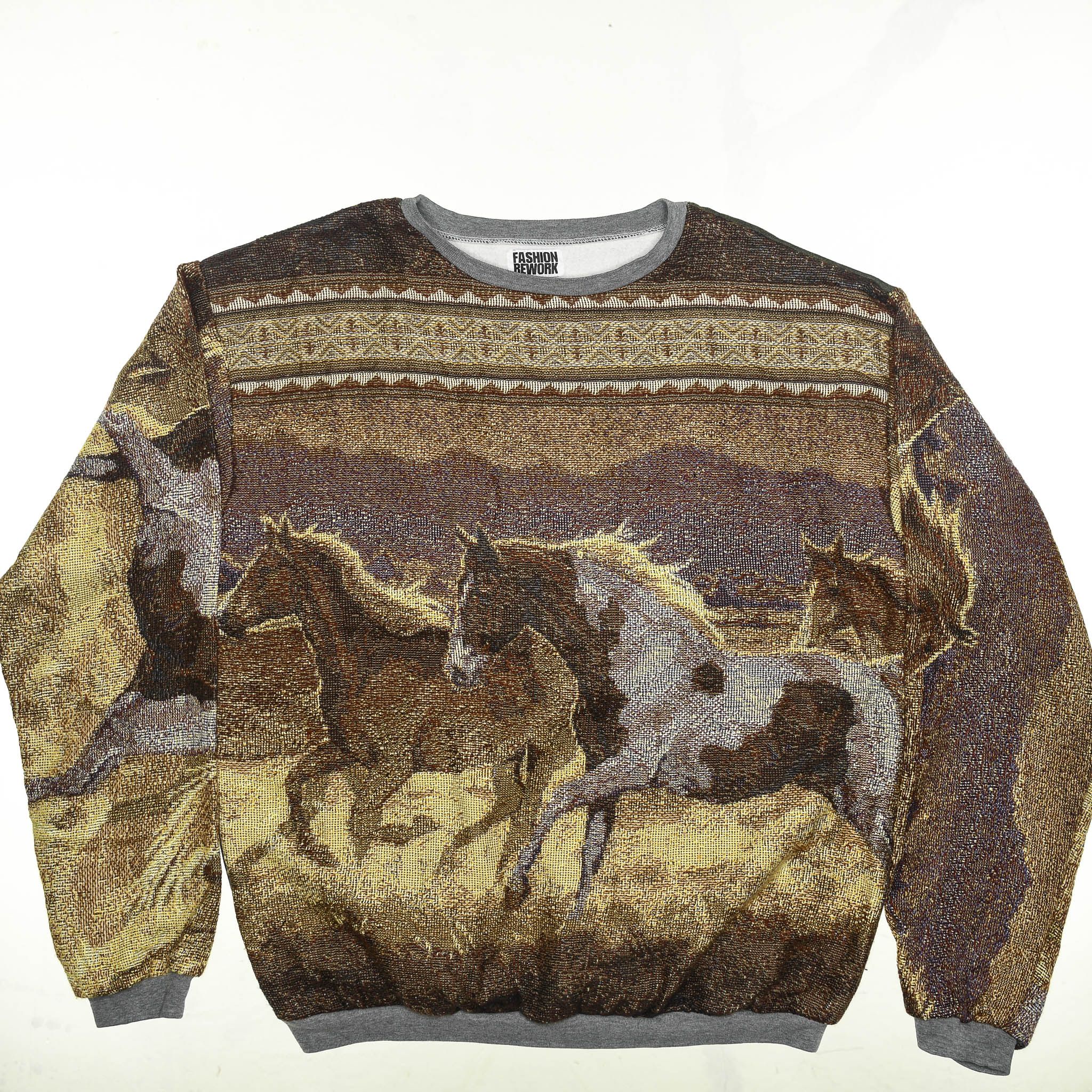 Sunset & Wild Horses Tapestry Panel Pullover