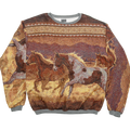 Sunset & Wild Horses Full Tapestry Panel Pullover