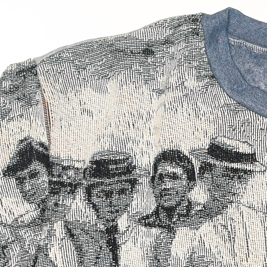 Black & White Victorian Tapestry Panel Pullover