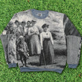 Black & White Victorian Tapestry Panel Pullover