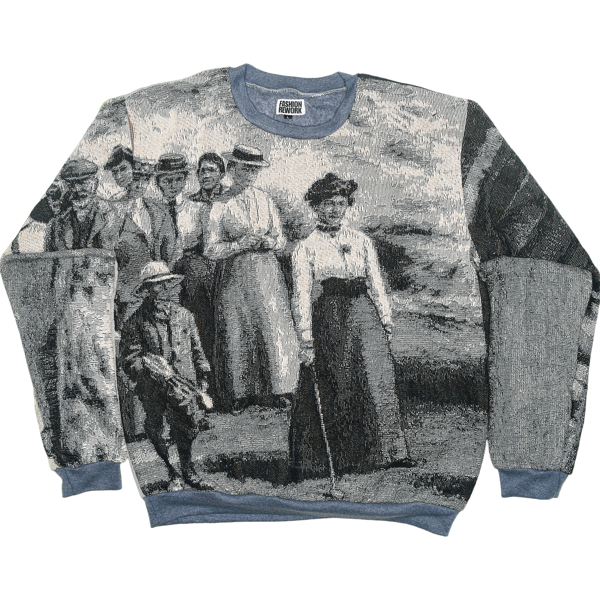 Black & White Victorian Tapestry Panel Pullover