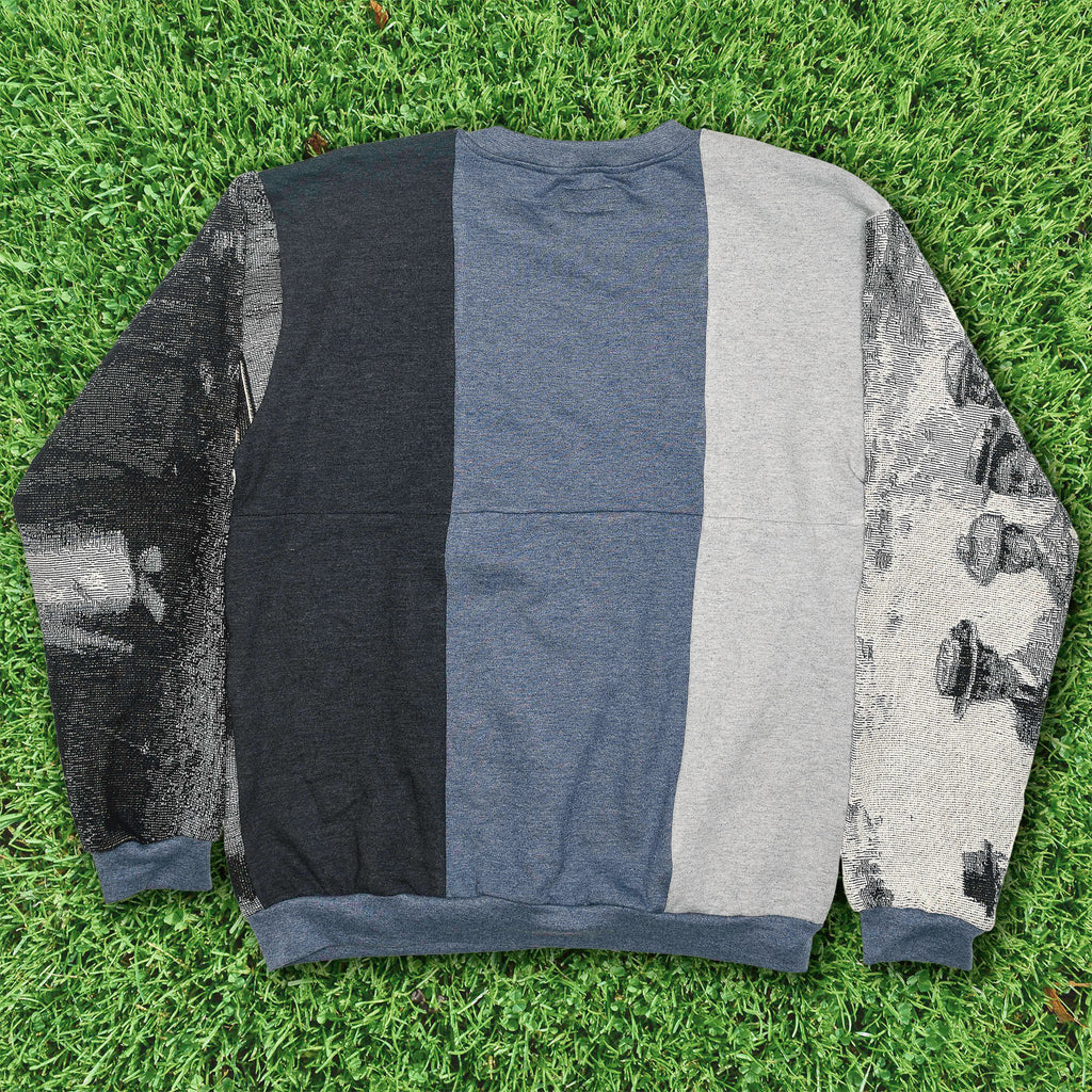 Black & White Victorian Tapestry Panel Pullover