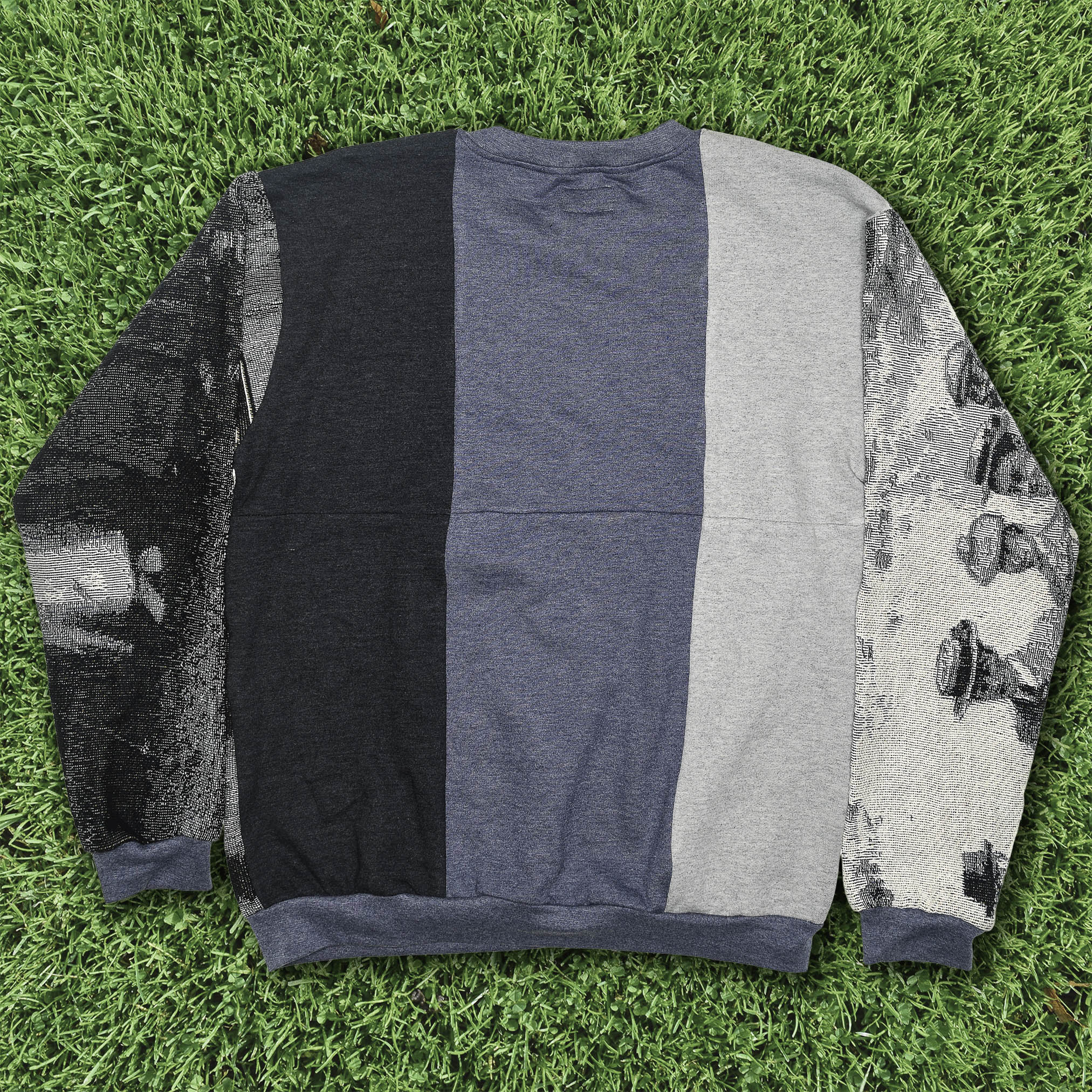 Black & White Victorian Tapestry Panel Pullover