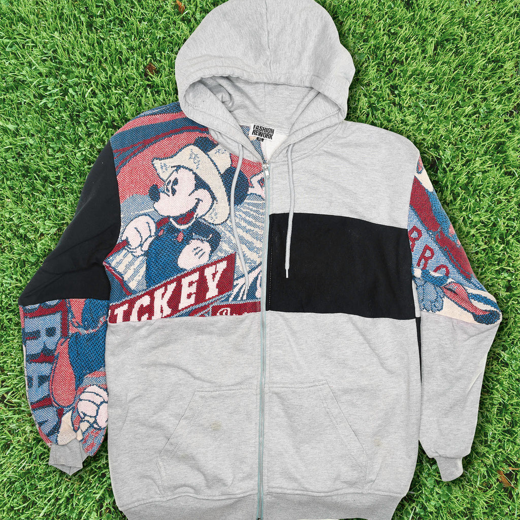 Farmer Mickey Patchwork Tapestry Zip Up