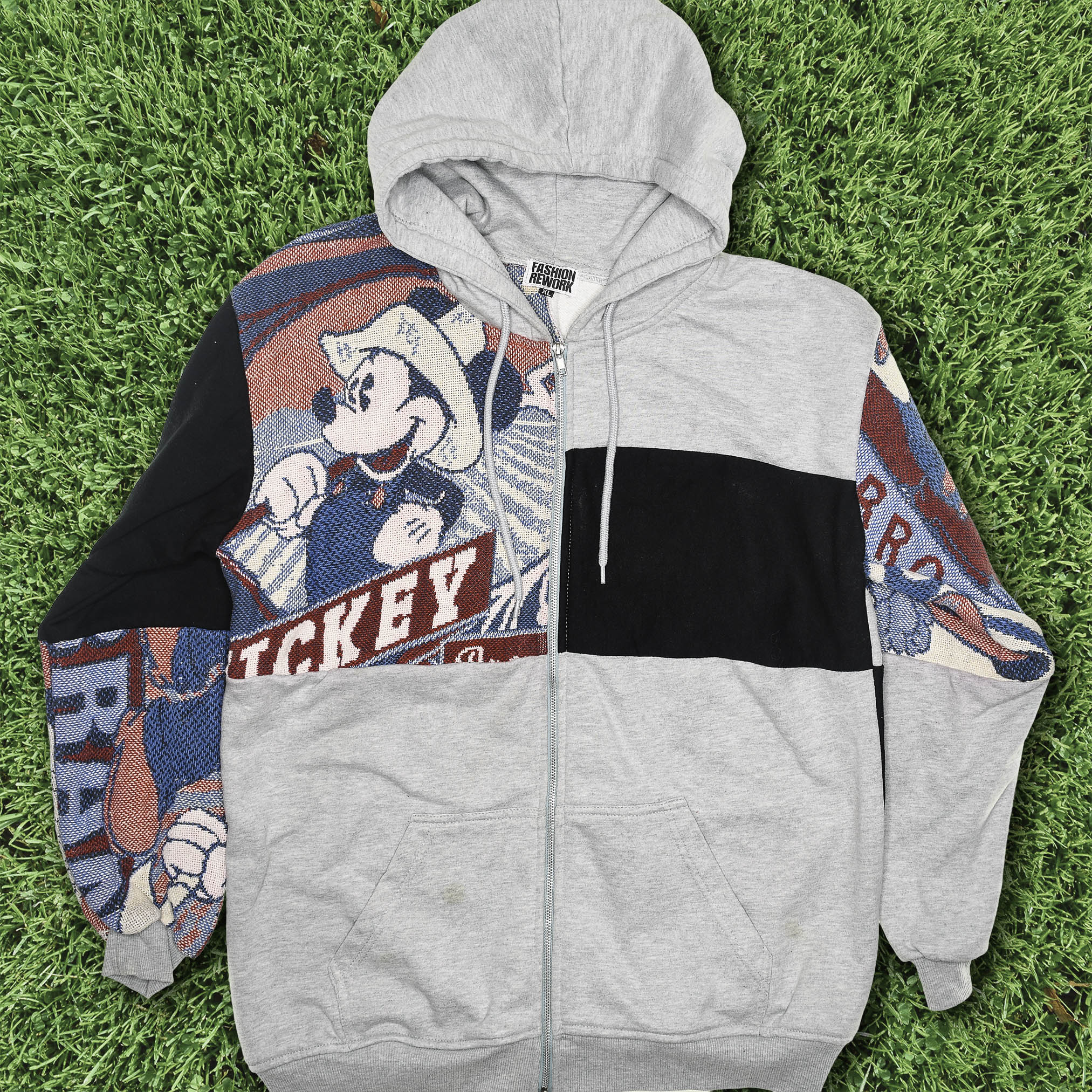 Farmer Mickey Patchwork Tapestry Zip Up
