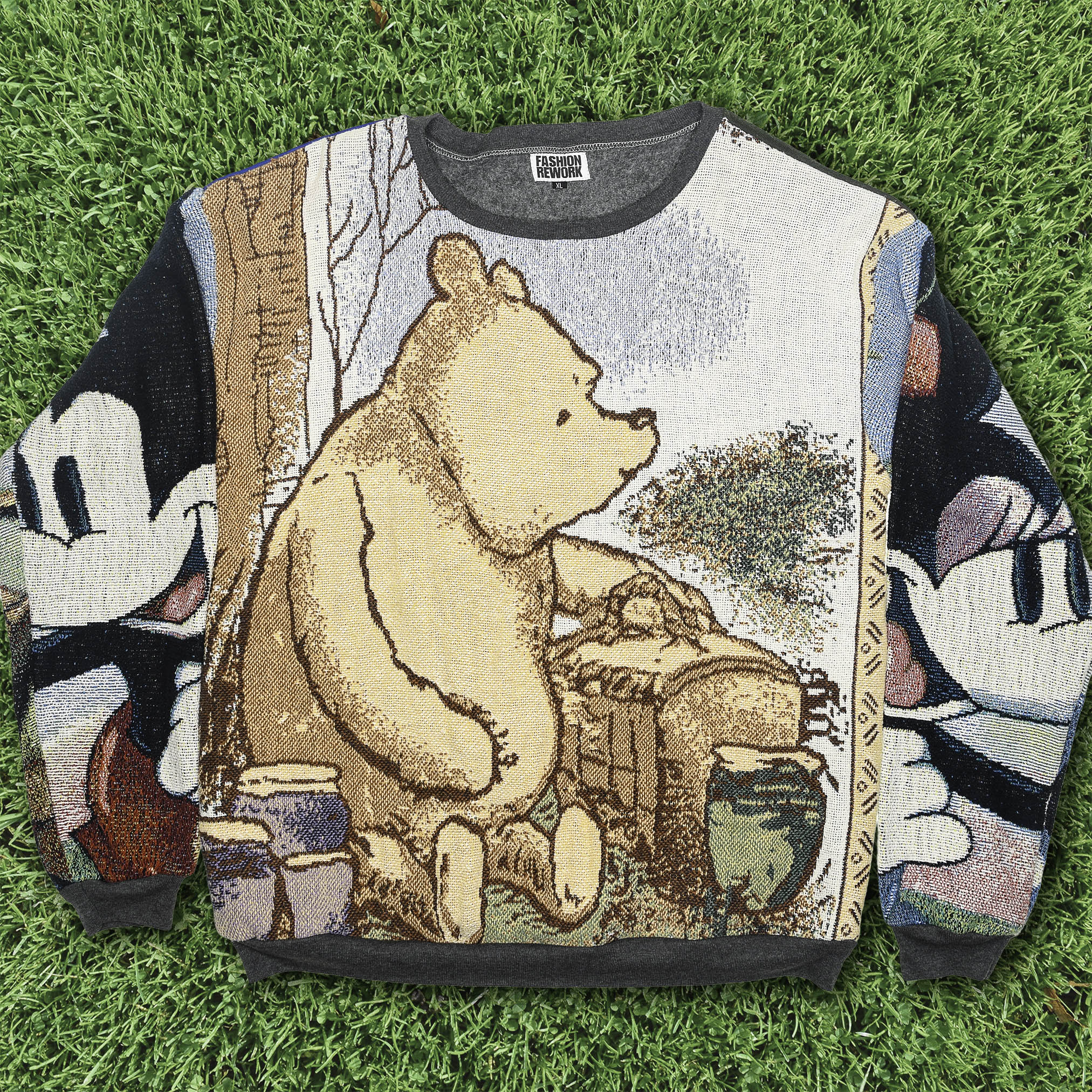 Winnie the Pooh & Mickey Mouse Full Tapestry Panel Pullover