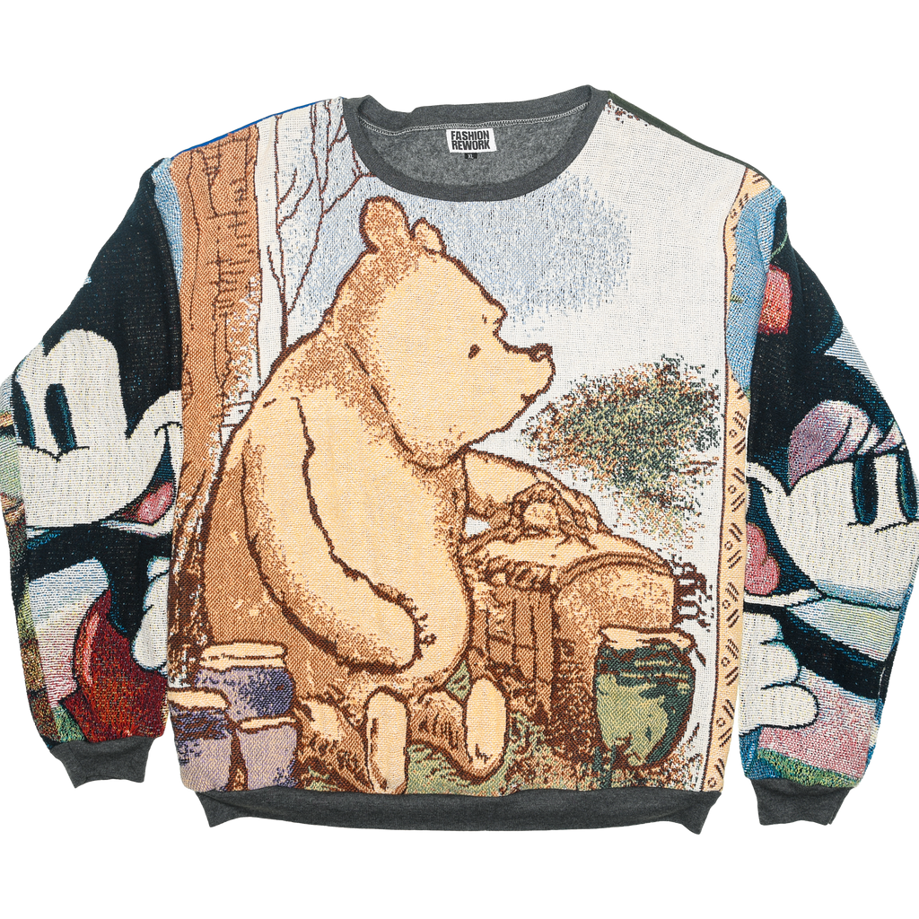 Winnie the Pooh & Mickey Mouse Full Tapestry Panel Pullover