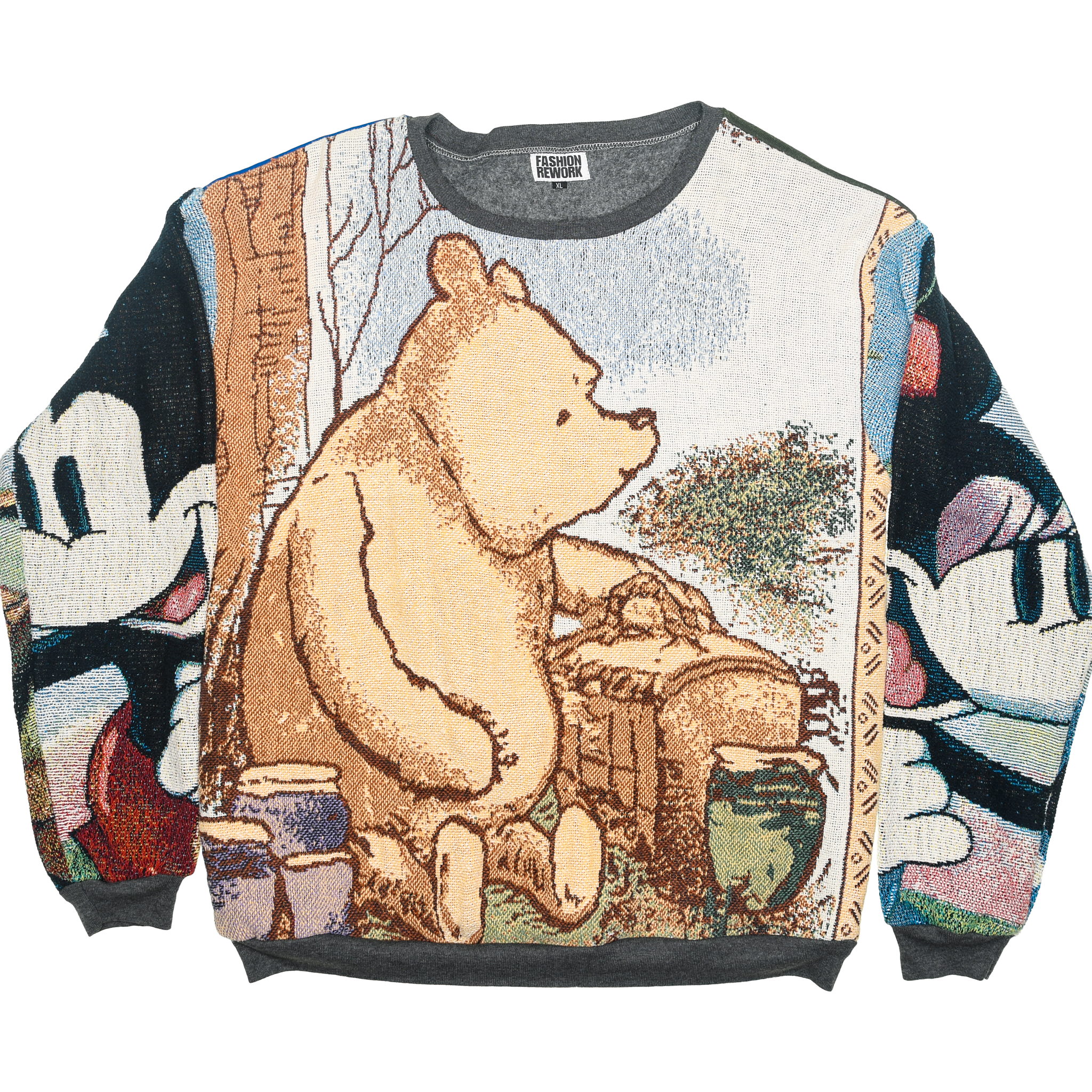 Winnie the Pooh & Mickey Mouse Full Tapestry Panel Pullover
