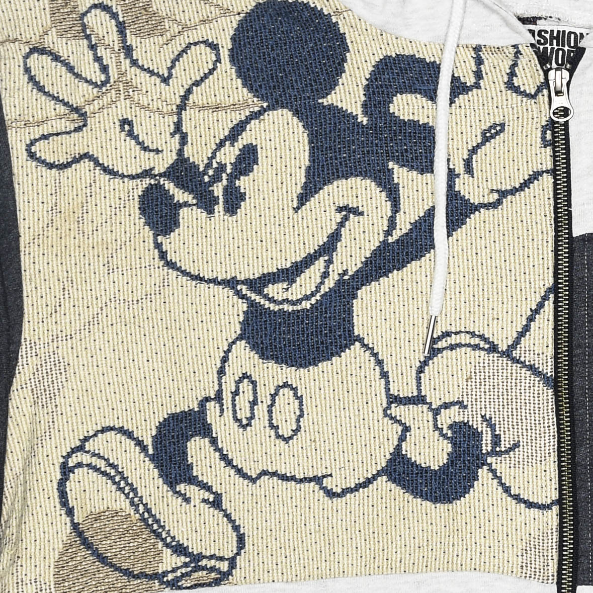 Mickey Mouse Patchwork Tapestry Zip Up Hoodie
