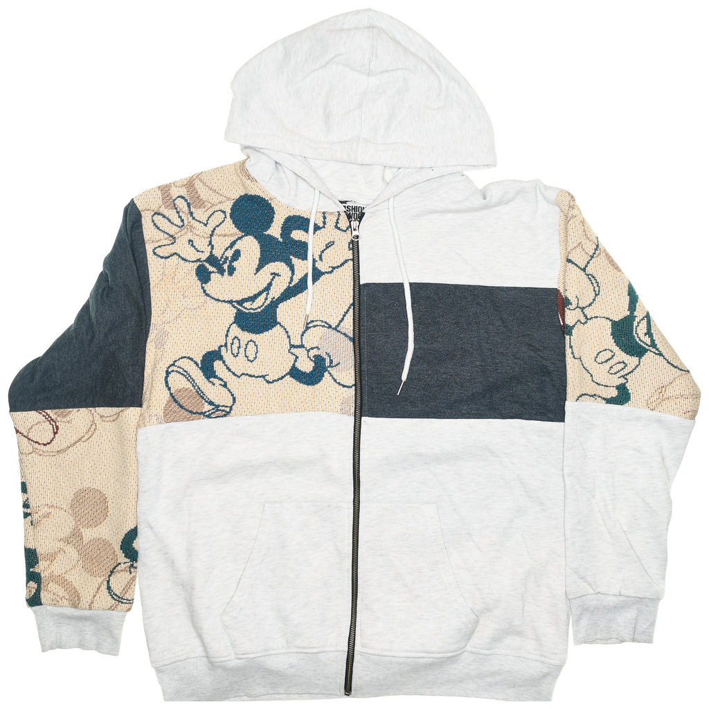 Mickey Mouse Patchwork Tapestry Zip Up Hoodie