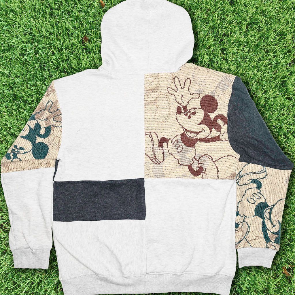 Mickey Mouse Patchwork Tapestry Zip Up Hoodie