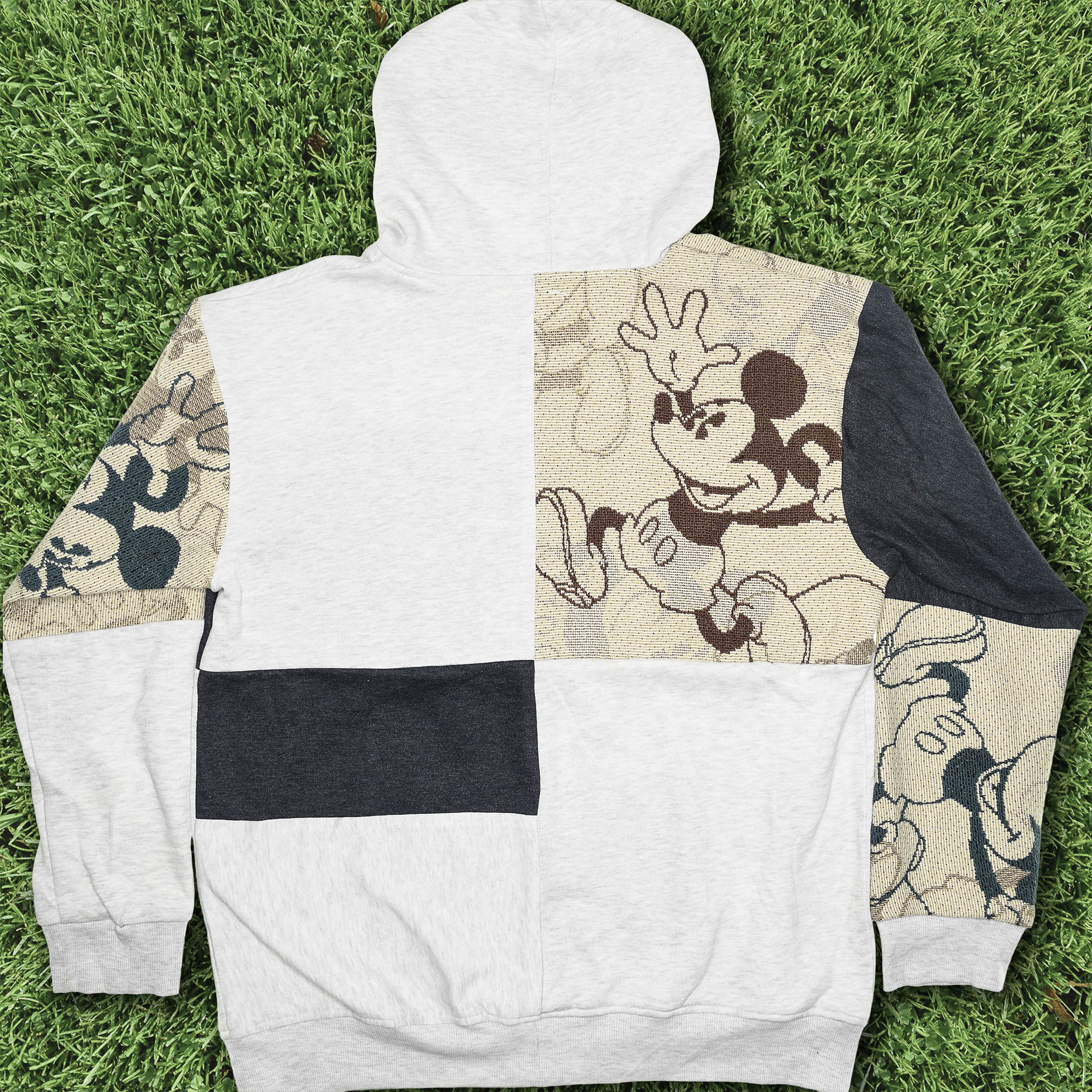 Mickey Mouse Patchwork Tapestry Zip Up Hoodie