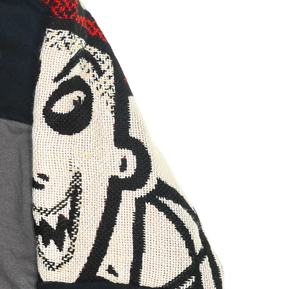 Pumpkin King Tapestry Patch Hoodie — Upcycled Nightmare Before Christmas Jacket