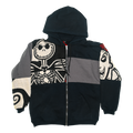 Pumpkin King Tapestry Patch Hoodie — Upcycled Nightmare Before Christmas Jacket