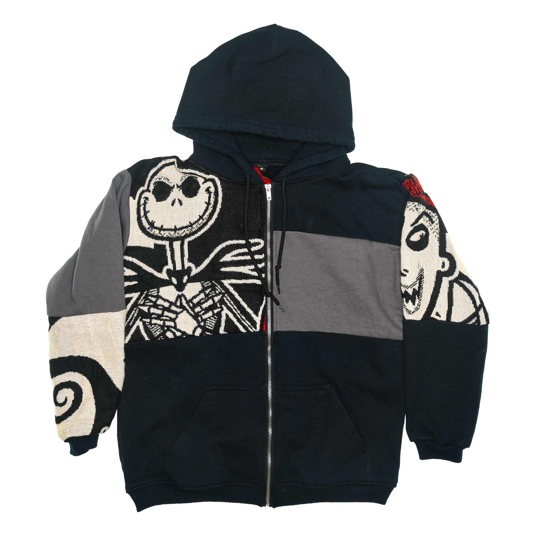Pumpkin King Tapestry Patch Hoodie — Upcycled Nightmare Before Christmas Jacket