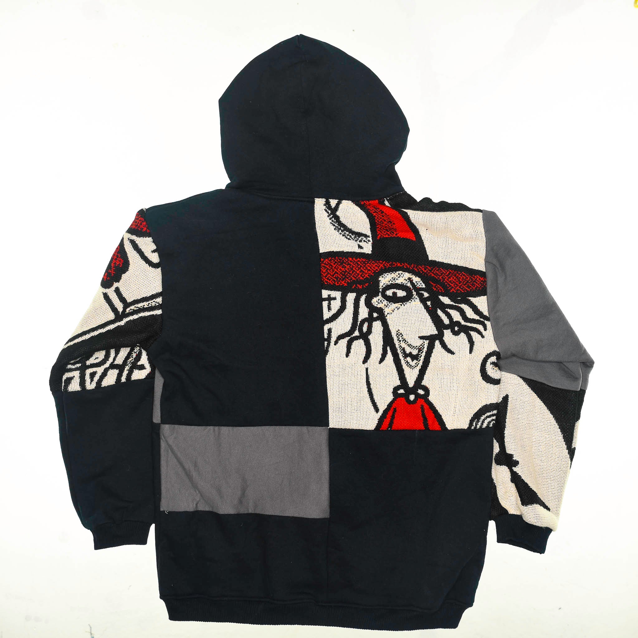 Pumpkin King Tapestry Patch Hoodie — Upcycled Nightmare Before Christmas Jacket