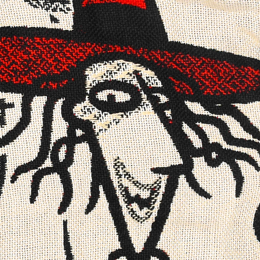 Pumpkin King Tapestry Patch Hoodie — Upcycled Nightmare Before Christmas Jacket