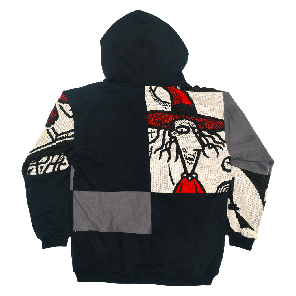 Pumpkin King Tapestry Patch Hoodie — Upcycled Nightmare Before Christmas Jacket