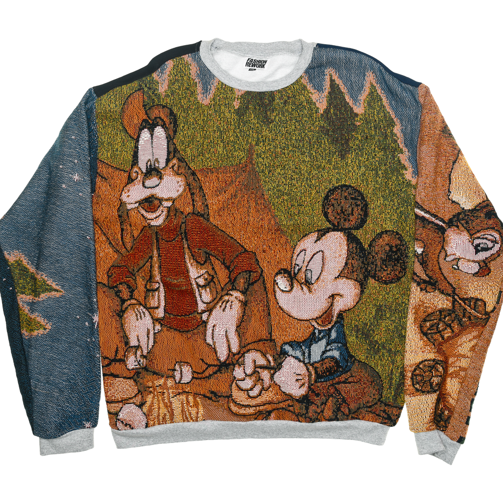 Goofy & Mickey Full Tapestry Panel Pullover