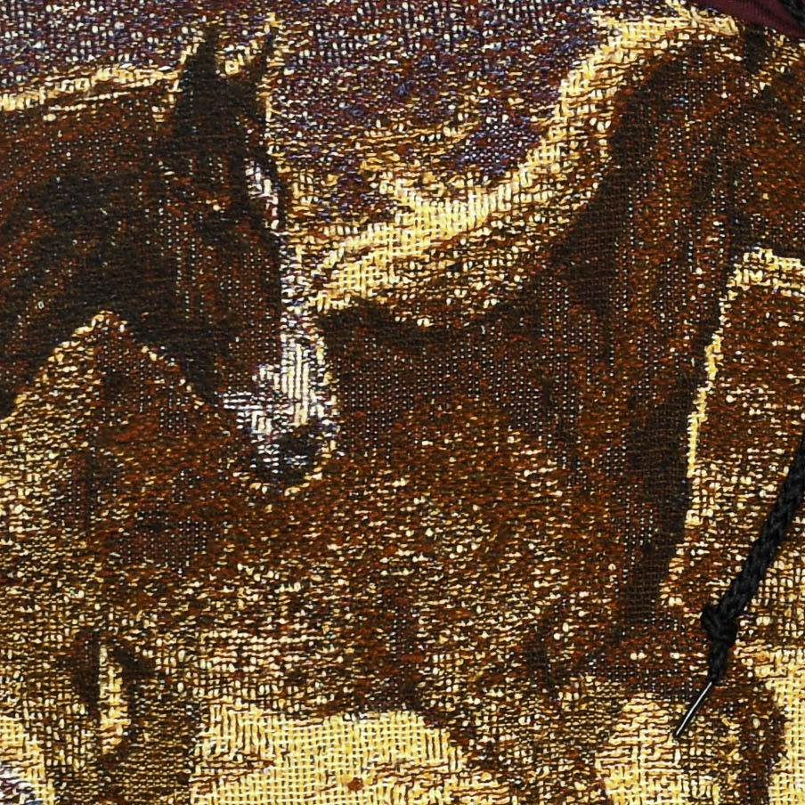 Wild Horses Patchwork Tapestry Zip Up Hoodie