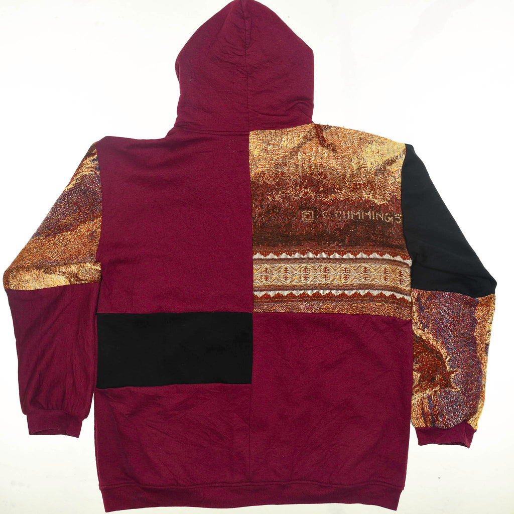 Wild Horses Patchwork Tapestry Zip Up Hoodie