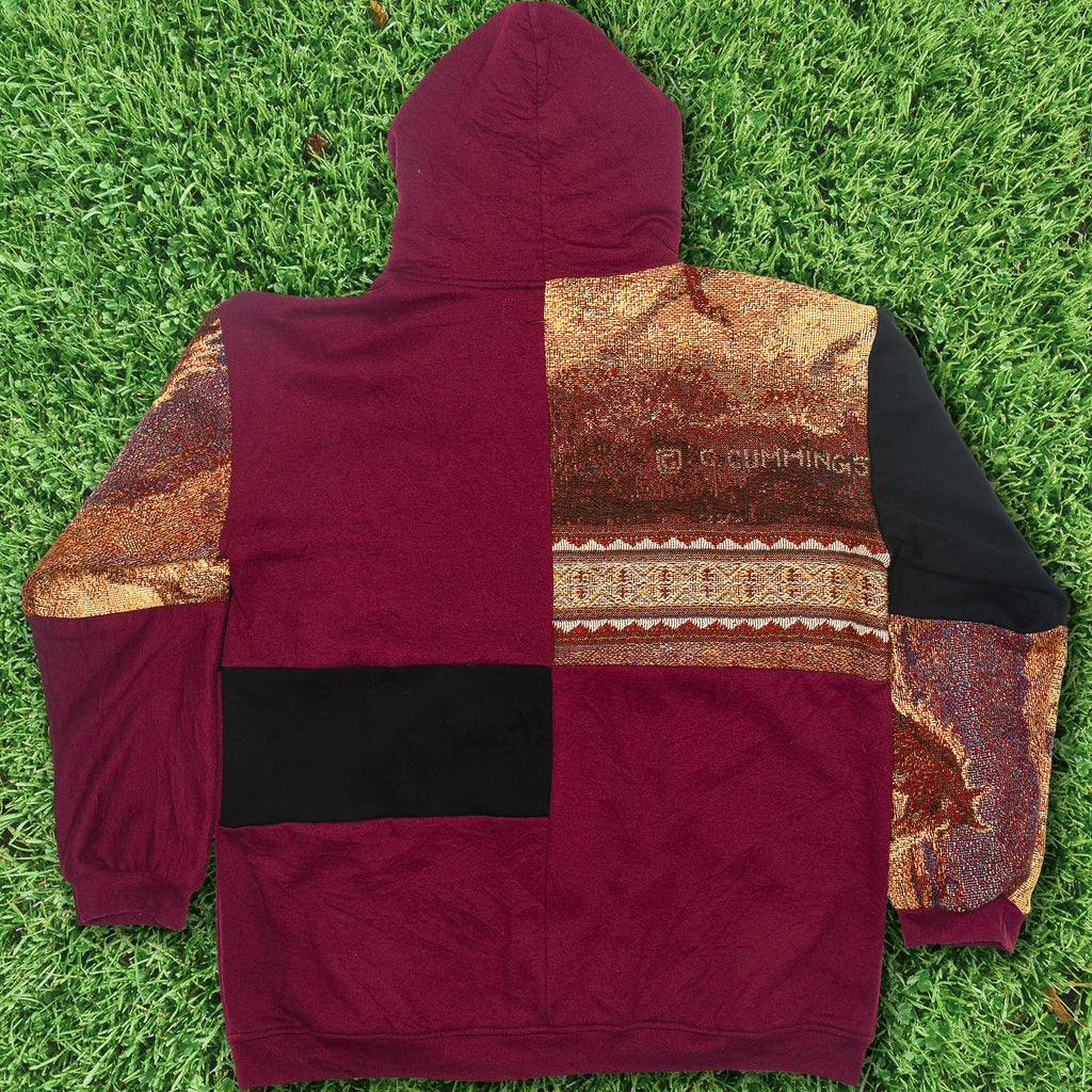 Wild Horses Patchwork Tapestry Zip Up Hoodie