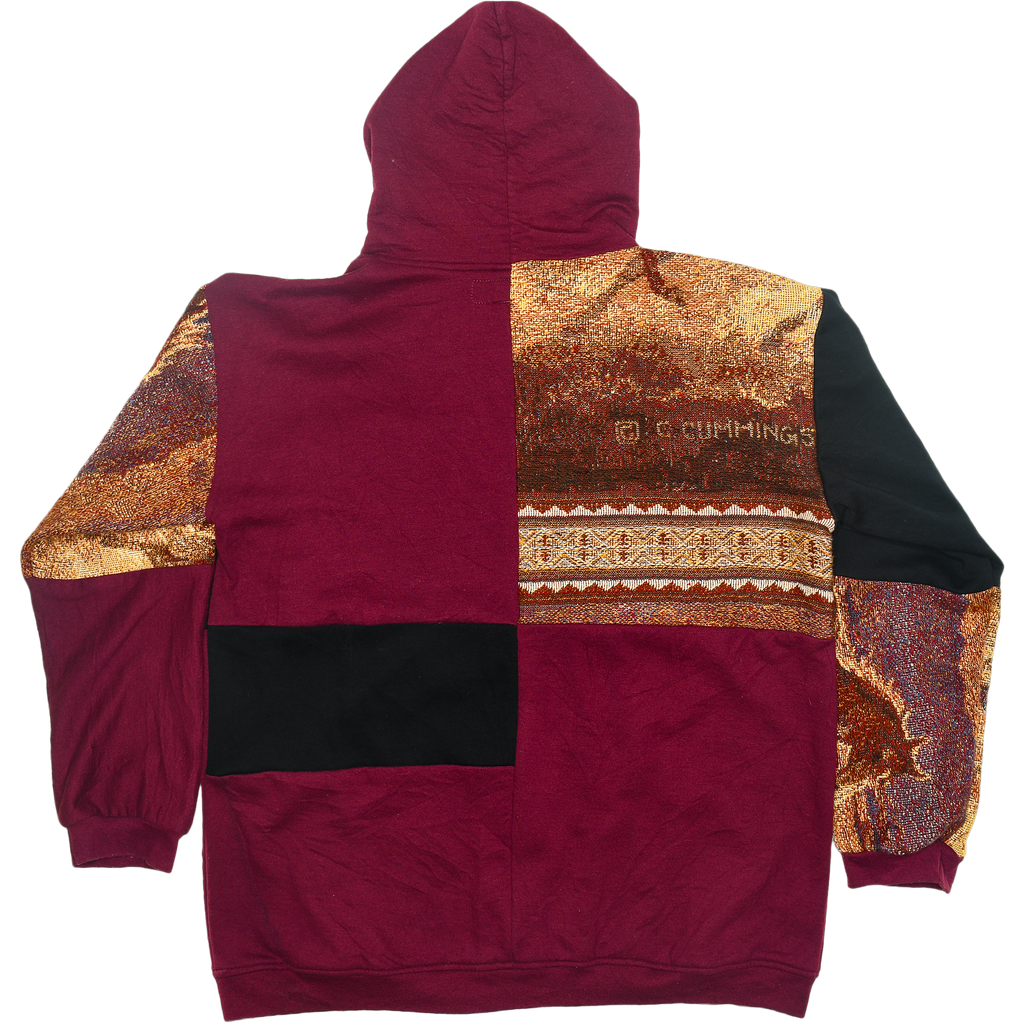 Wild Horses Patchwork Tapestry Zip Up Hoodie