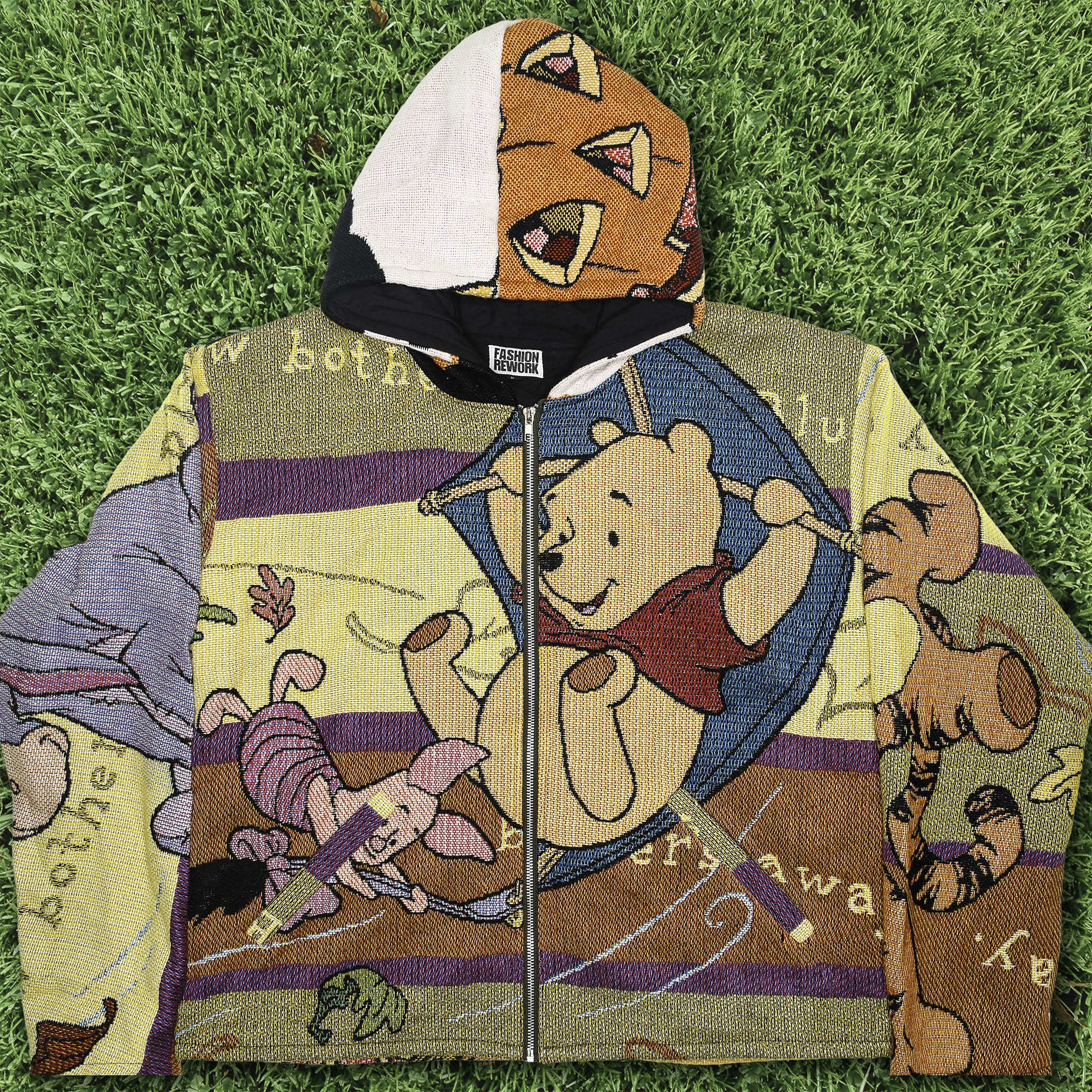 Winds of Winnie the Pooh Heirloom Tapestry Zip Coat — Upcycled 90s Disney Fall & Halloween Jacket