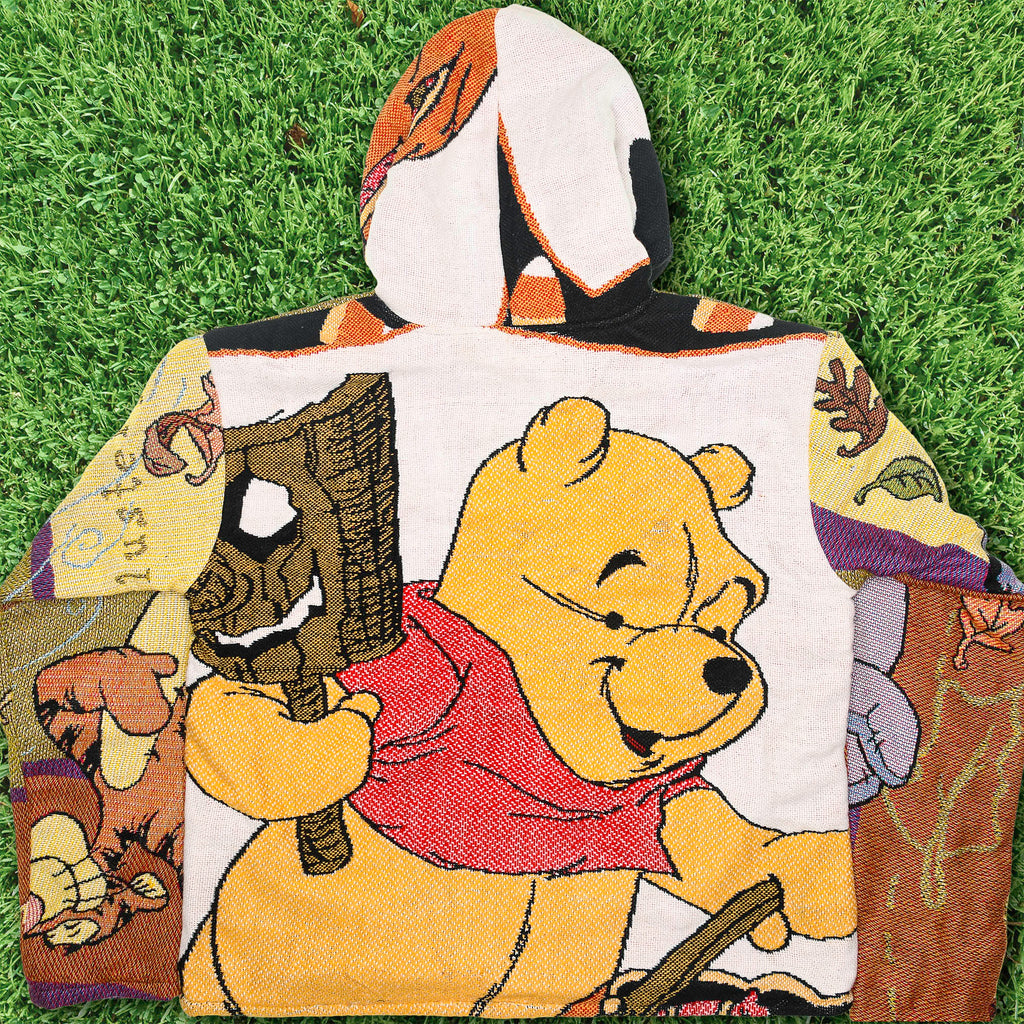 Winds of Winnie the Pooh Heirloom Tapestry Zip Coat — Upcycled 90s Disney Fall & Halloween Jacket
