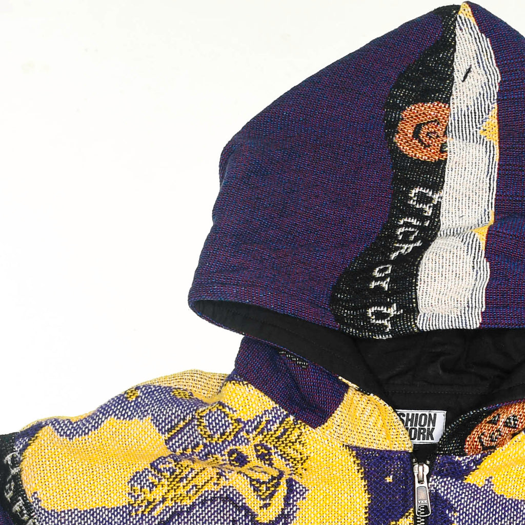 Witching Hour Heirloom Tapestry Zip Coat — Black Cat 90s Halloween Jacket