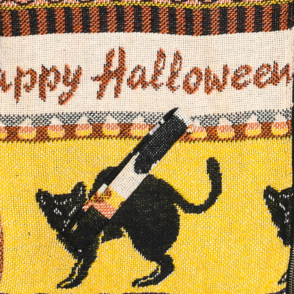 Witching Hour Heirloom Tapestry Zip Coat — Black Cat 90s Halloween Jacket
