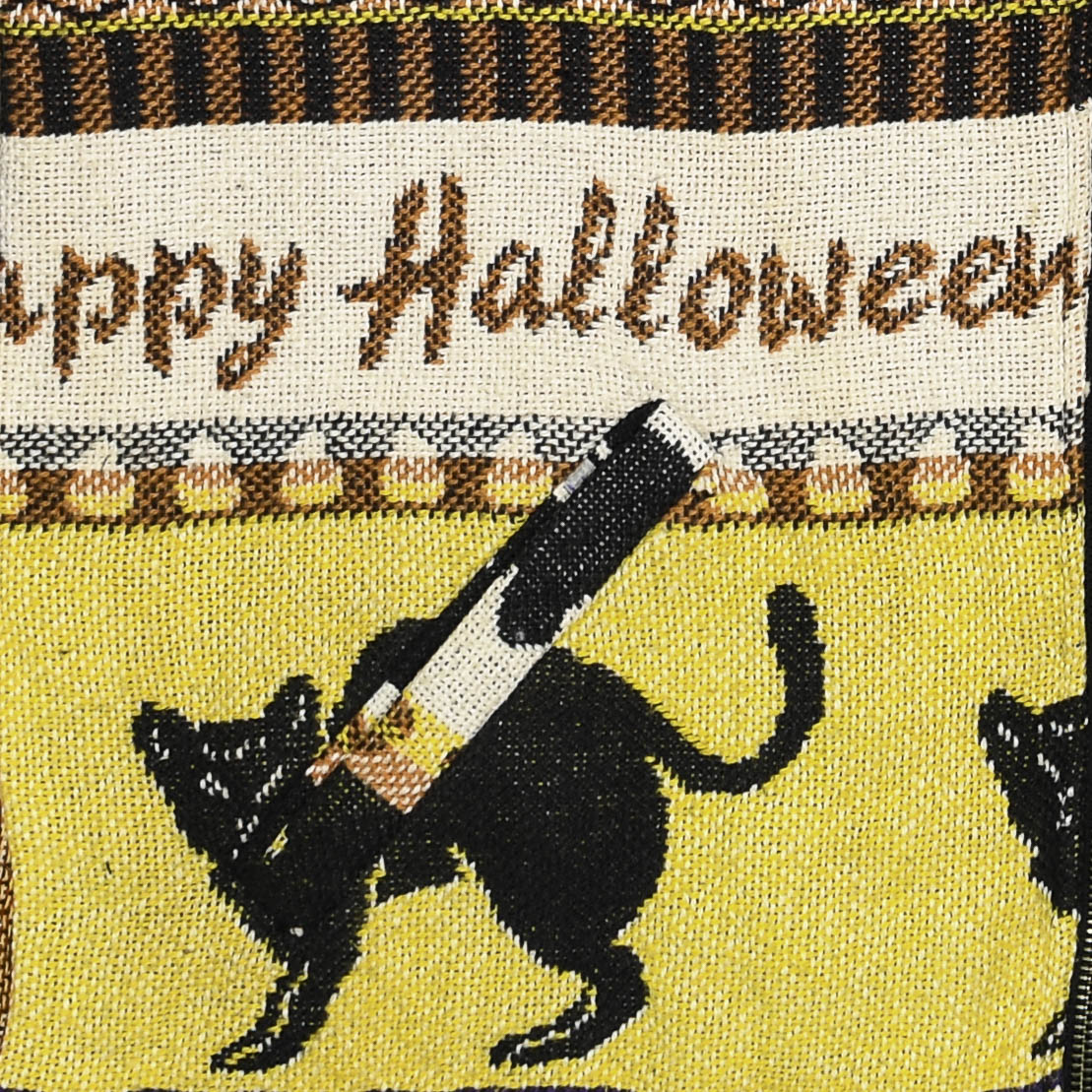 Witching Hour Heirloom Tapestry Zip Coat — Black Cat 90s Halloween Jacket