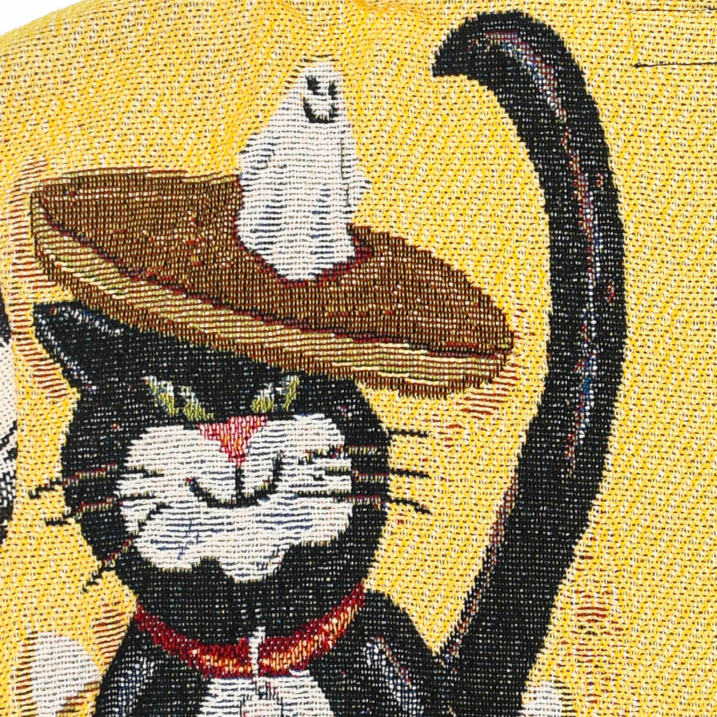 Witching Hour Heirloom Tapestry Zip Coat — Black Cat 90s Halloween Jacket