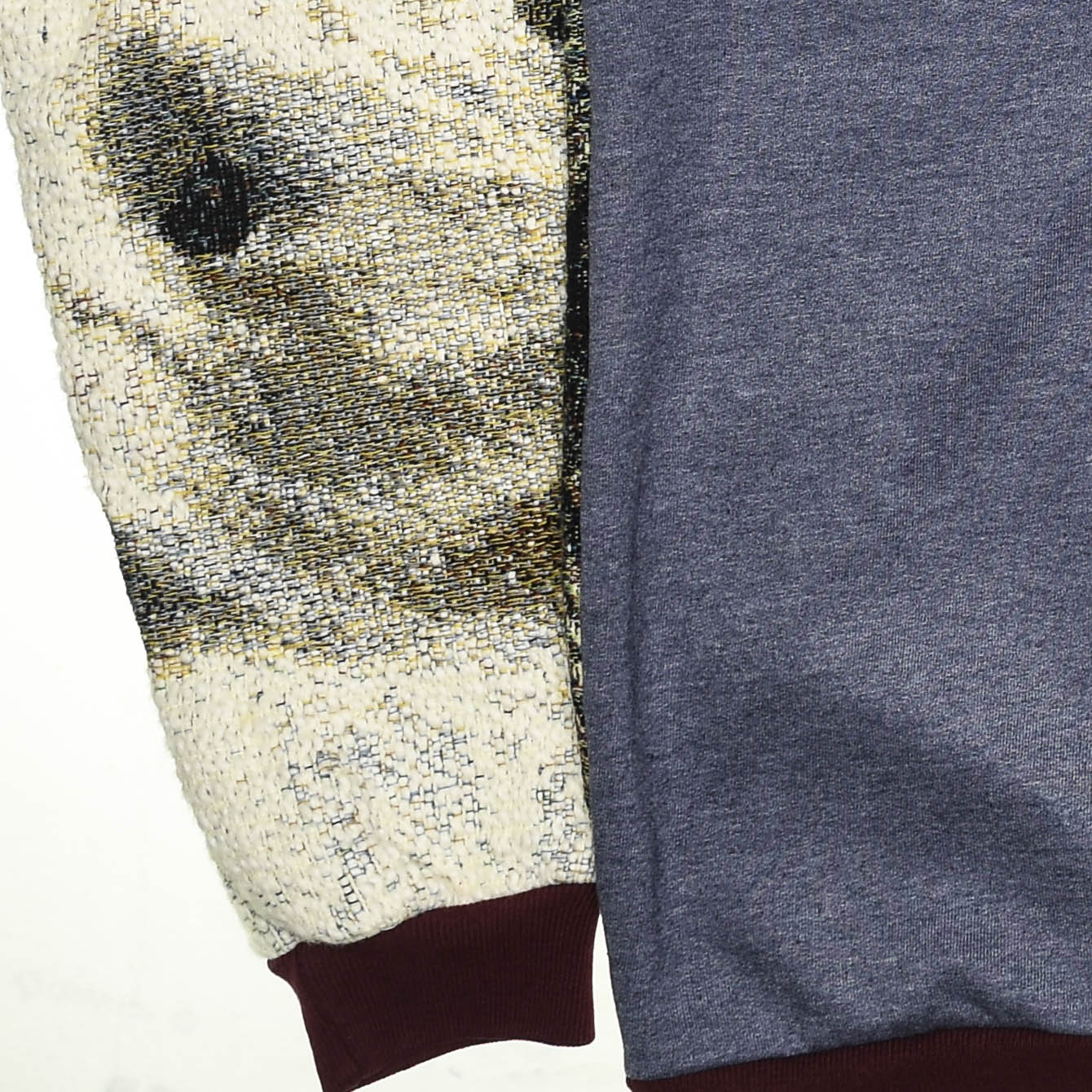 Thunder Guardian Tapestry Panel Pullover — Rare Wolf & Thunderbird Upcycled Artwear Sweatshirt