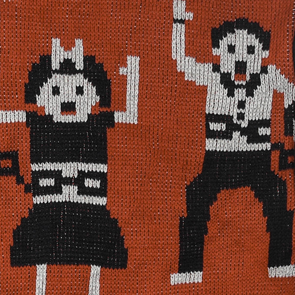 Dance with the Devil Tapestry Patch Hoodie — Upcycled Retro Satanic Folk Art Jacket